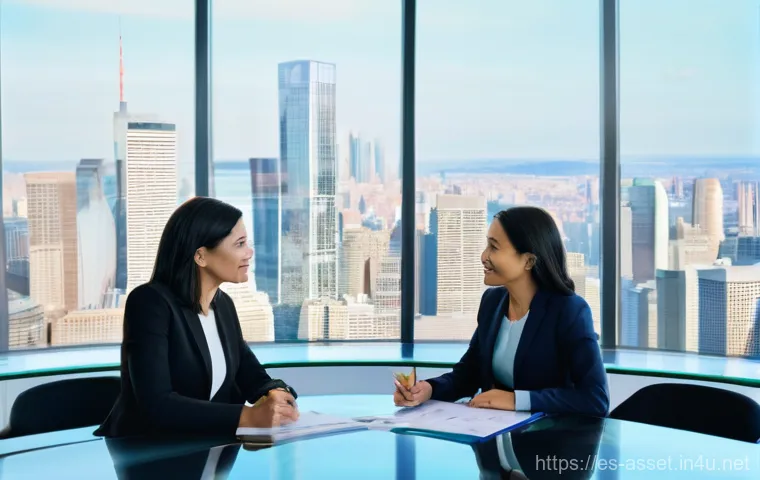 자산관리사 실무 교육 과정 - **Prompt:** A diverse, professional female wealth manager in her late 30s, dressed in a sharp busine...