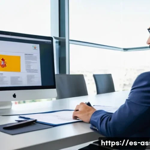 자산관리사 시험 면제 조건 - A professional financial advisor in a modern Spanish office environment, reviewing detailed portfoli...